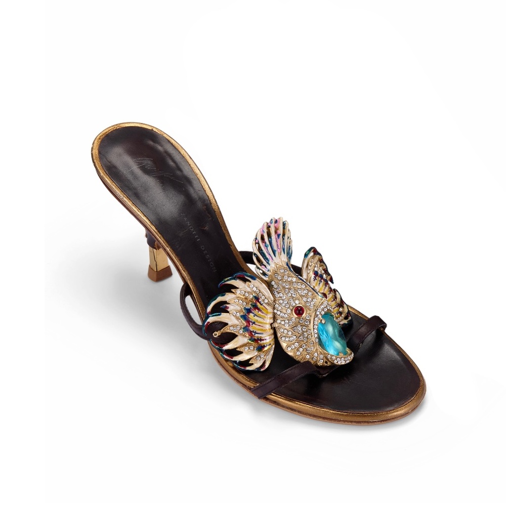 Giuseppe Zanotti S/S 2004 Encrusted Fish Sandal Heels